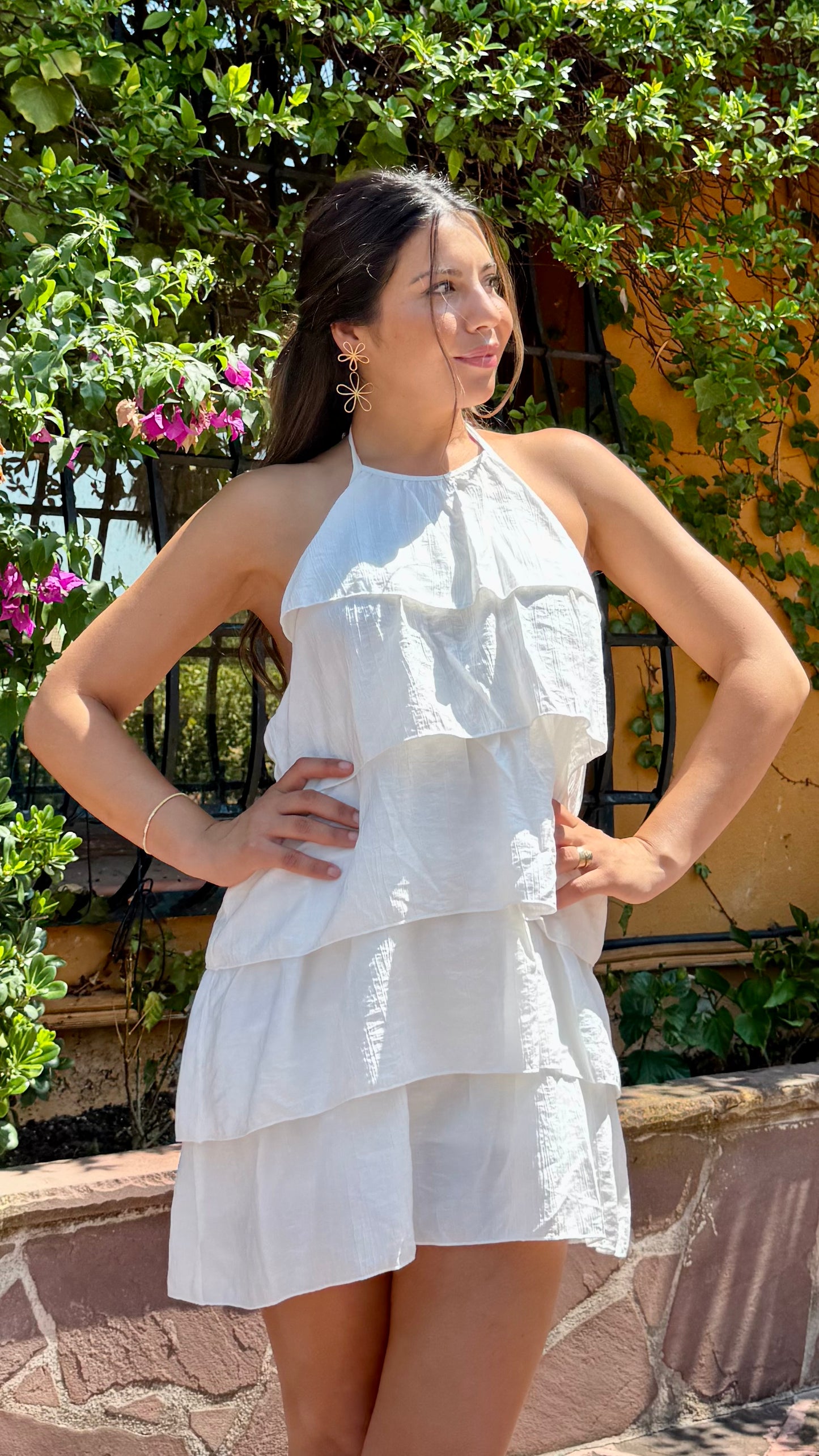 Vestido Halter Volantes
