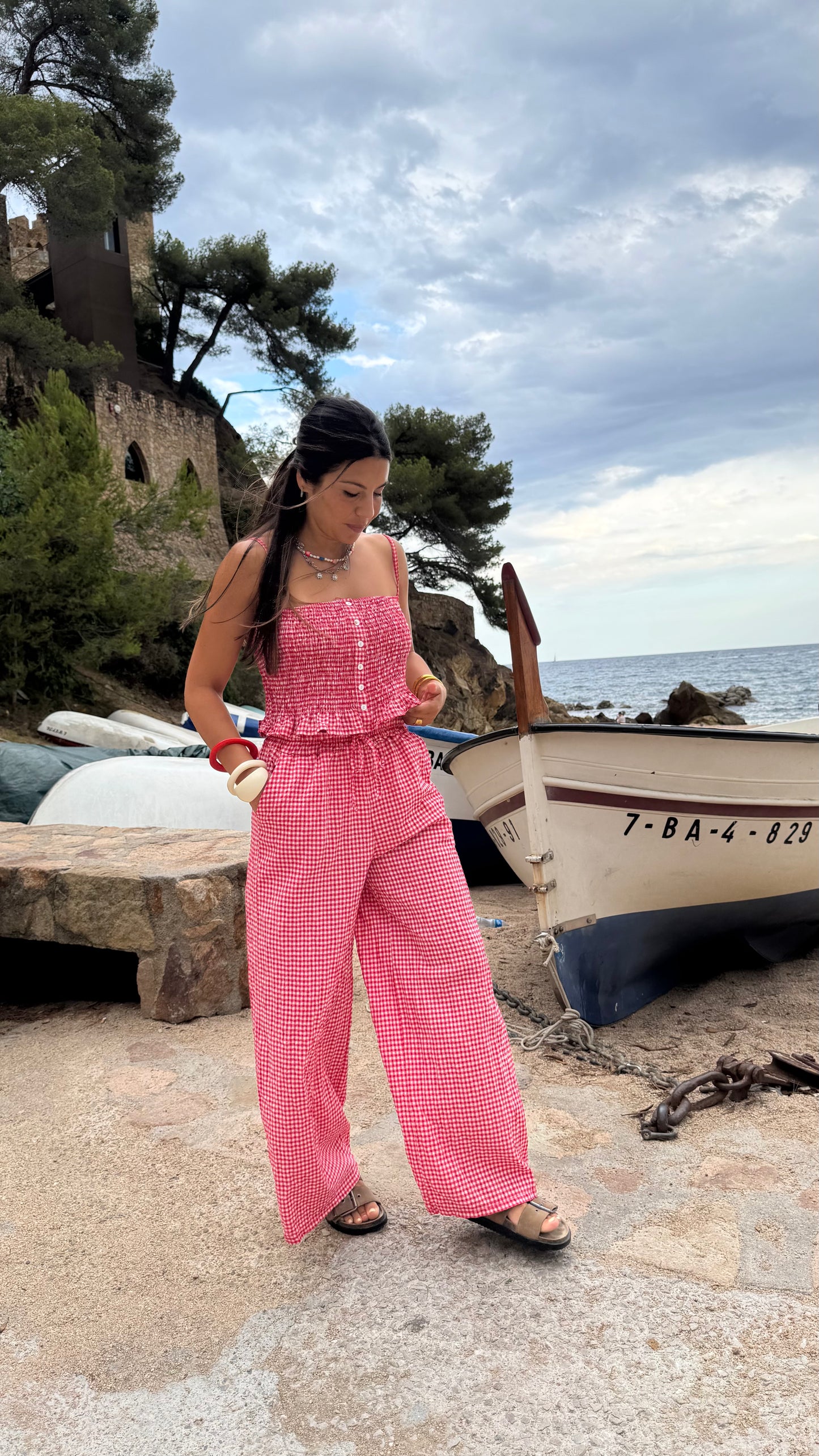 Pantalon Vichy Azul