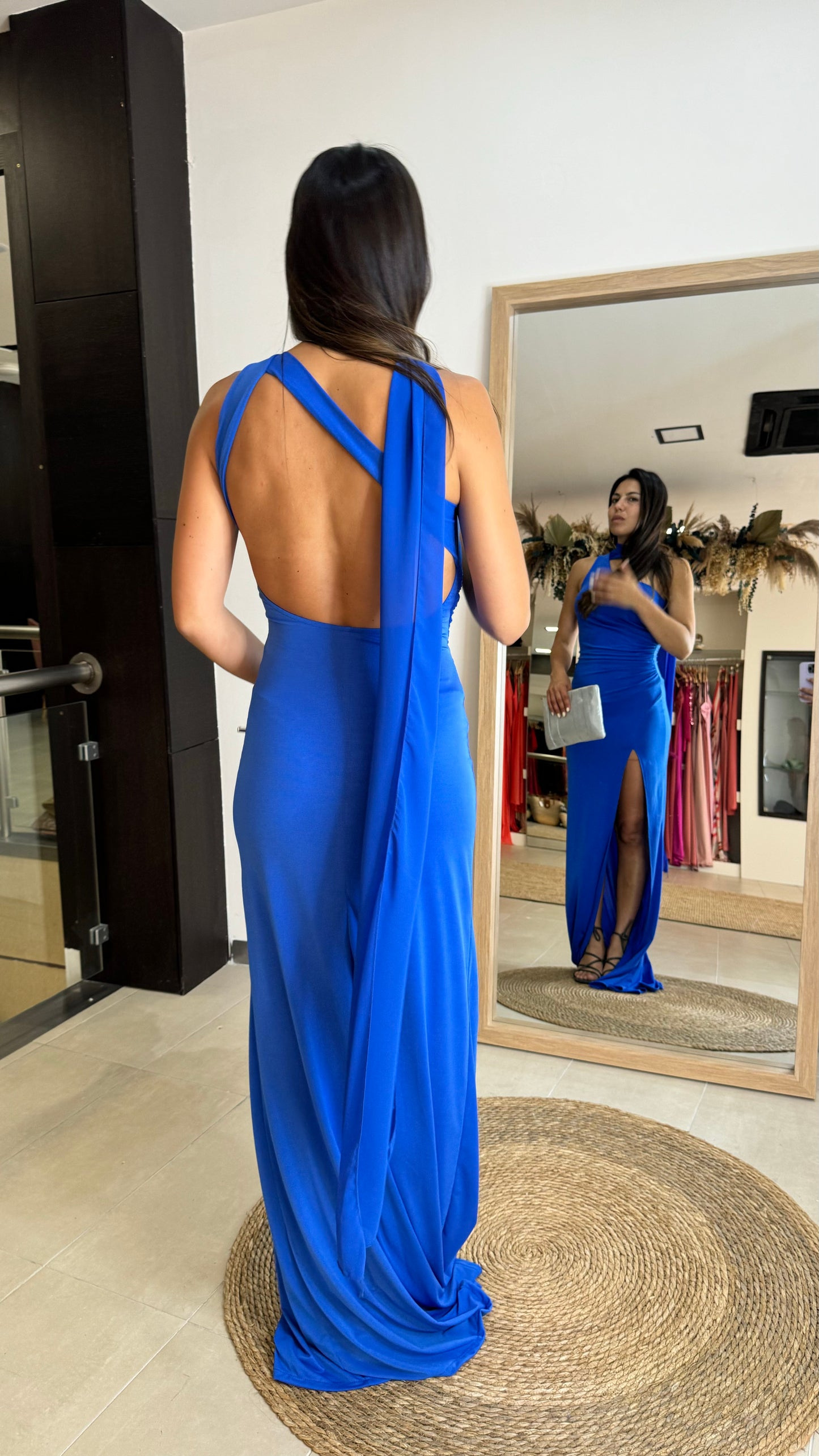 Vestido Cata Chall Tul Azul