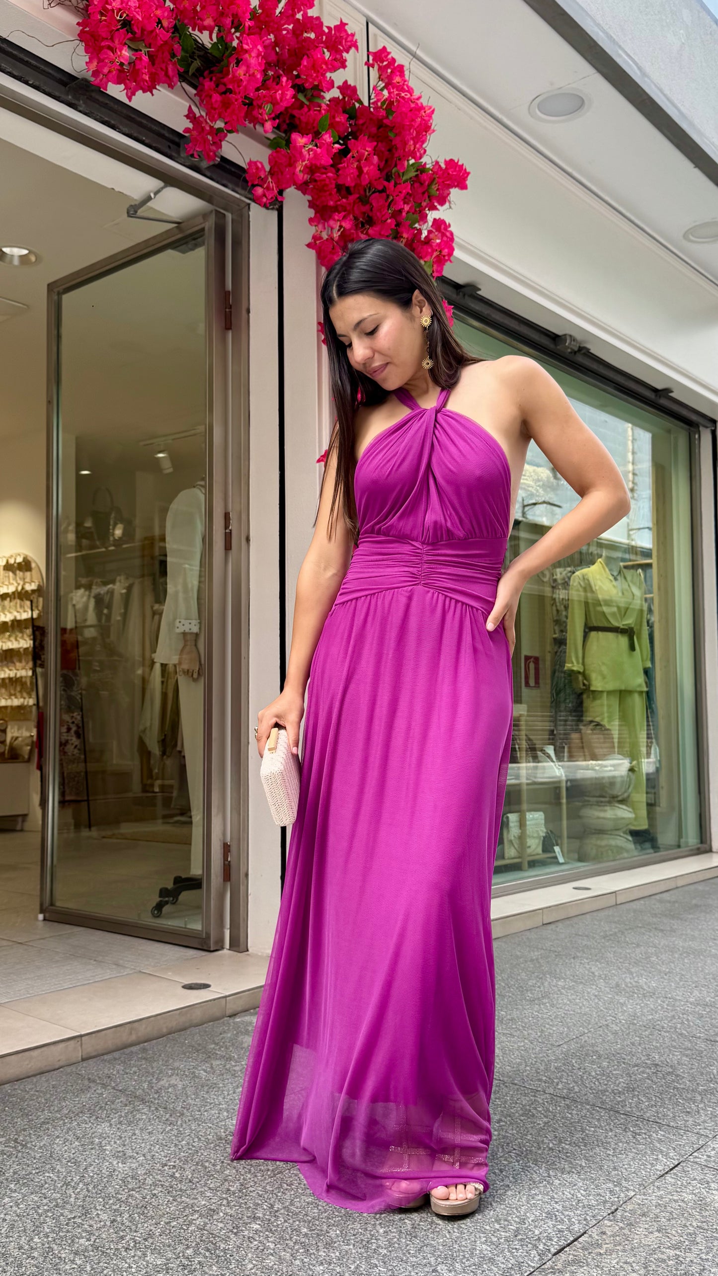 Vestido Tull Halter Rojo