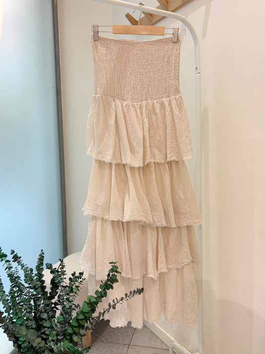 Vestido/Falda larga de volantes