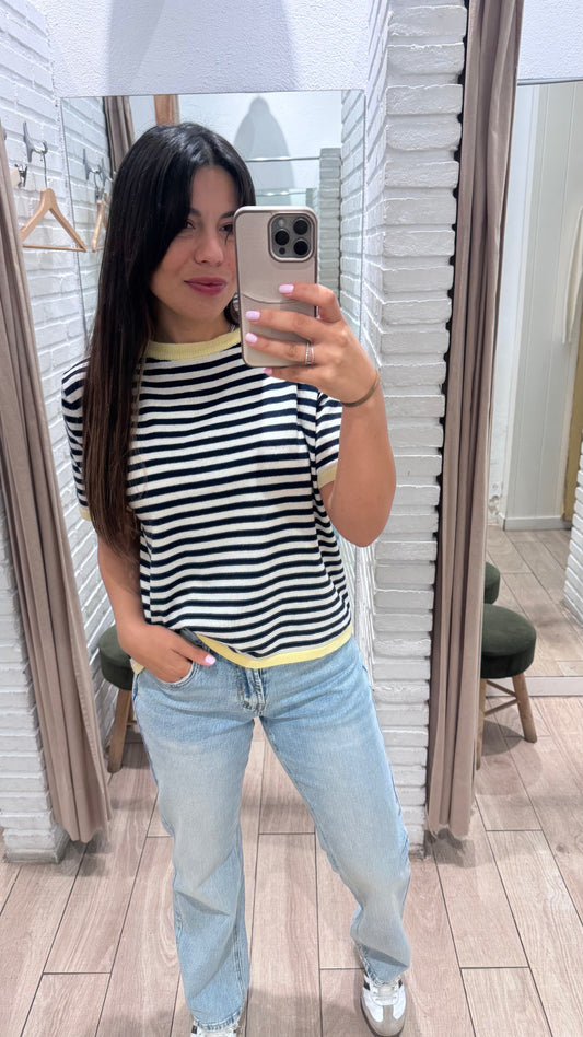 camiseta rayas manga corta