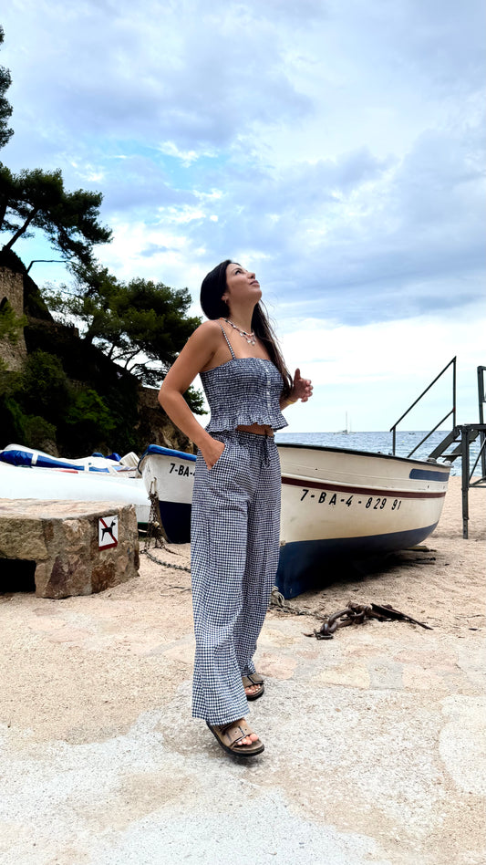 Pantalon Vichy Azul