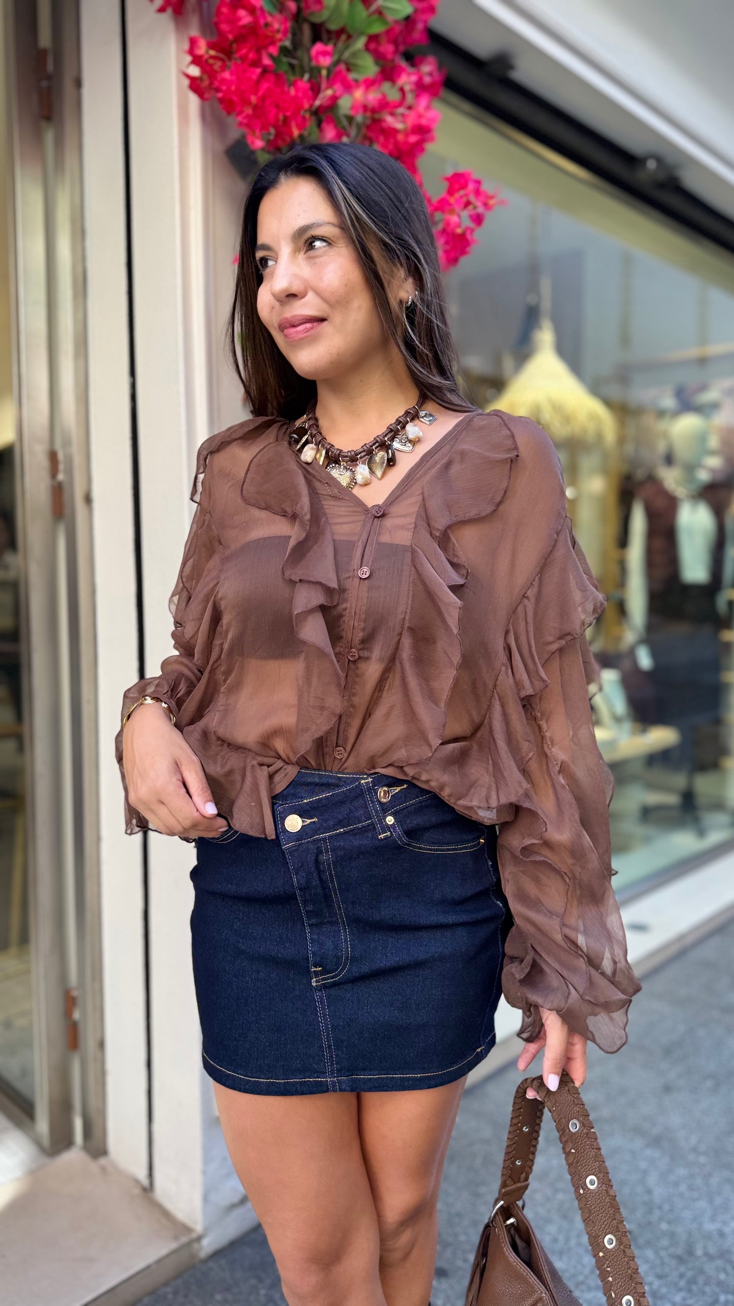 Blusa Translucida Volantes