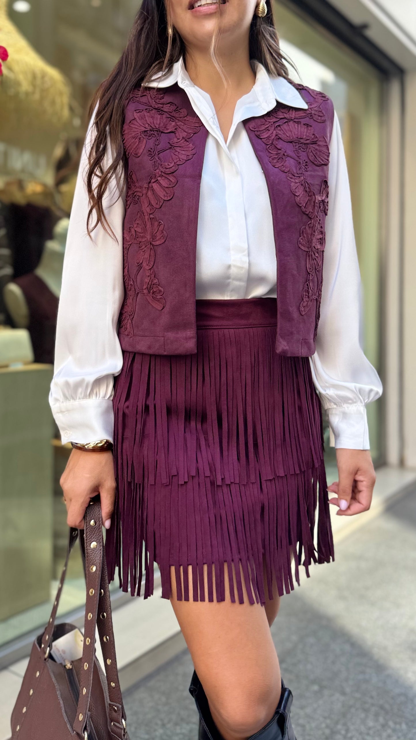 Chaleco Ante Bordado