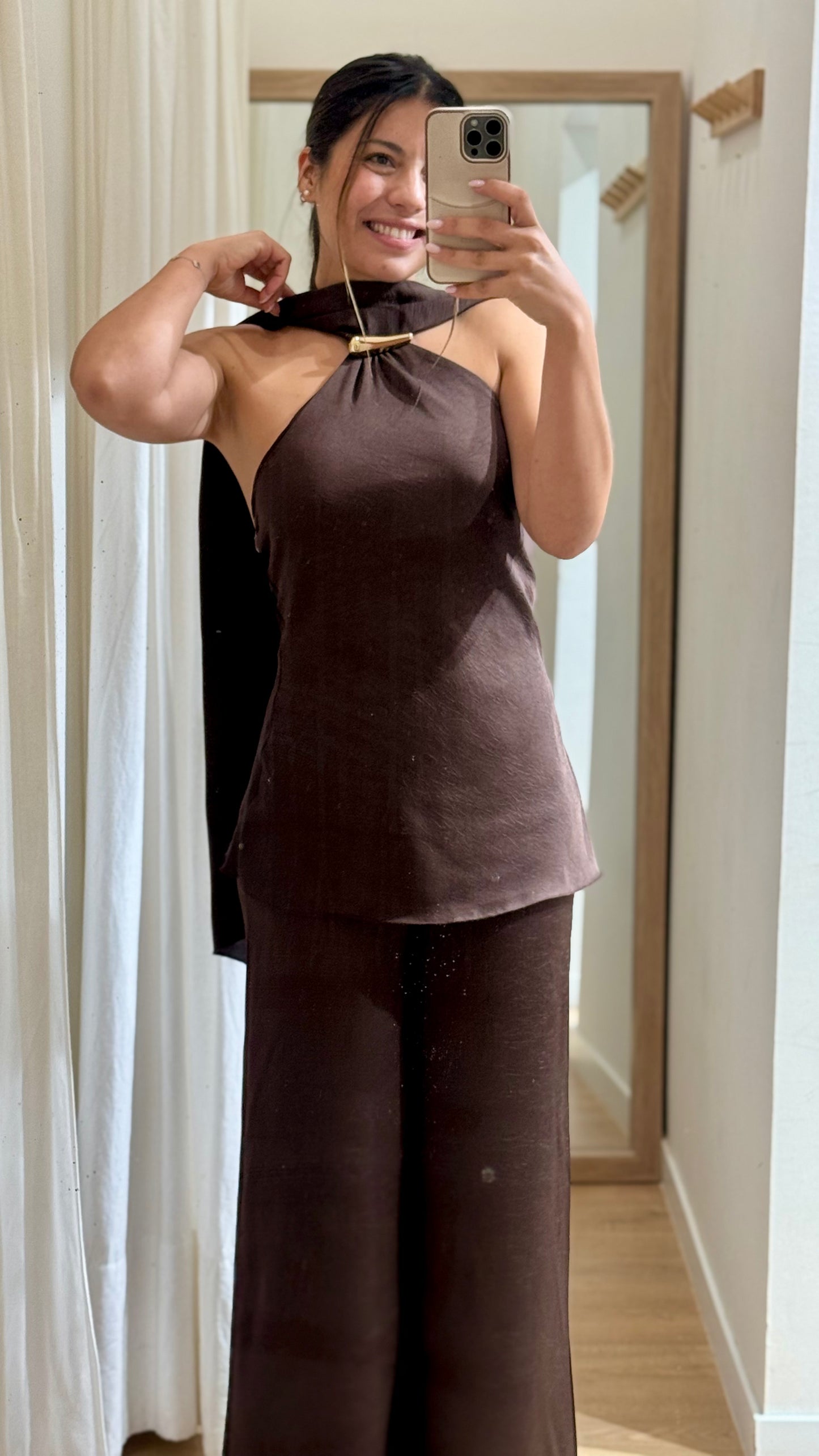 Pantalon Palazzo Marron